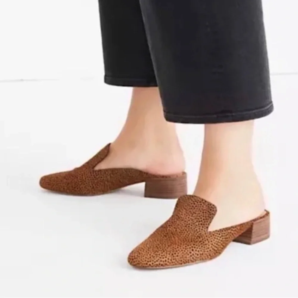 MADEWELL $138 The Willa Loafer Mule in Spotted Calf Hair Slip On Shoes Size 9.5 - Picture 1 of 10